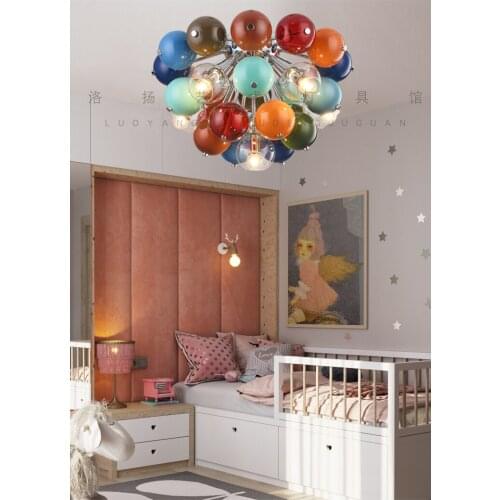 Nordic style simple and creative home bedroom model room color modeling ceiling lamp