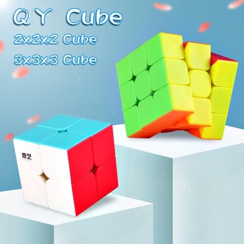 Qiyi Warrior S 3x3x3 Magic Puzzle Cube Professional QIDI S 2x2x2 Stickerless Speed QiYi Cubes 2x2 3x3 Cube Toy For Children
