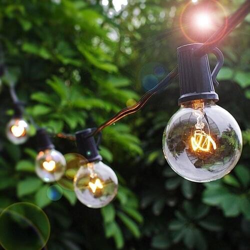 25FT Patio String Lights Christmas G40 Globe Festoon Bulb LED Fairy Lights Outdoor Party Garden Garland Wedding Decorative