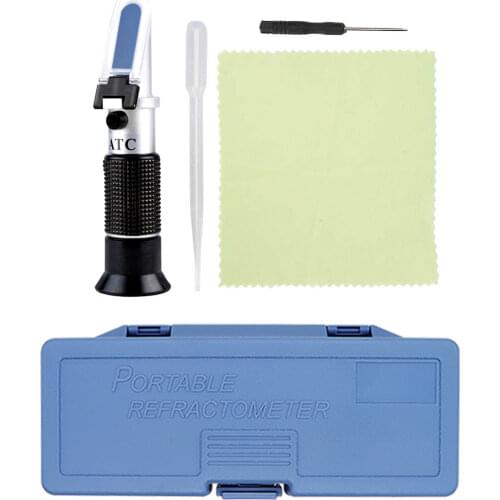 With retail box Hand held refractometr Temperature Compensation Ethylene Glycol -50C-0C Battery Acid Antifreeze coolant 40%off