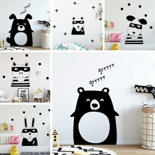 Lovely Pig Bear And Rabbit Home Decorative Sticker For Baby Kids Room Bedroom House Wall Stickers Removable Wallpaper