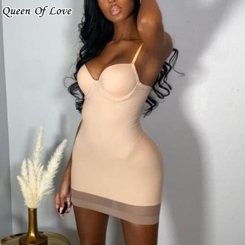 Women Body Shaperwear Bodycon Mini Dress 2021 New Summer Fashion One Pieces Lingerie Club Party Strapless Dresses