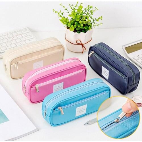 Colorful Large Capacity Pencil Cases Bags Creative Korea Fabric Pen Box Pocket Case School Office Stationary Supplies