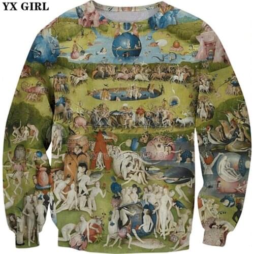 YX GIRL Drop shipping 2018 Fashion 3D Sweatshirts Men Women Hoodies US/EU Retro Style Printed Casual Pullovers WY-178