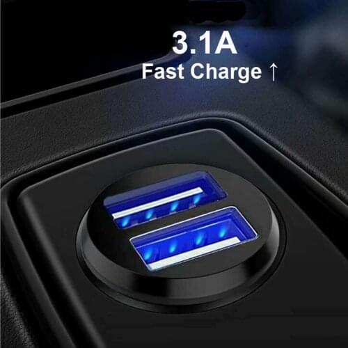 Mini USB Car Charger Adapter 3.1A With Digital LED Display Universal Dual USB Phone Car Charger