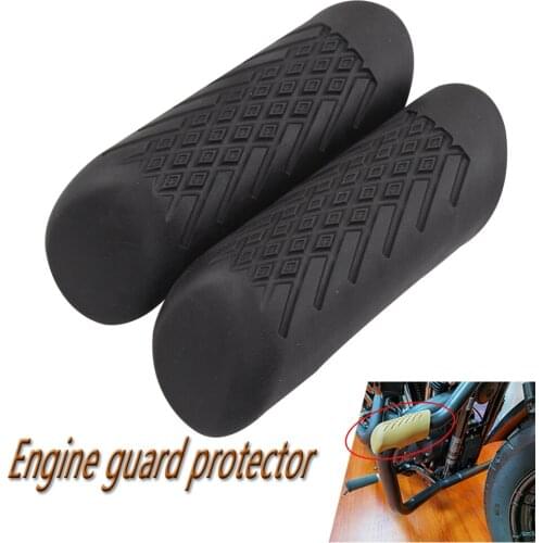 Universal Engine Guard Crash Bar Sliders Rubber Knee Legs Protector Cover Anchors For Harley Touring Softail Yamaha Suzuki