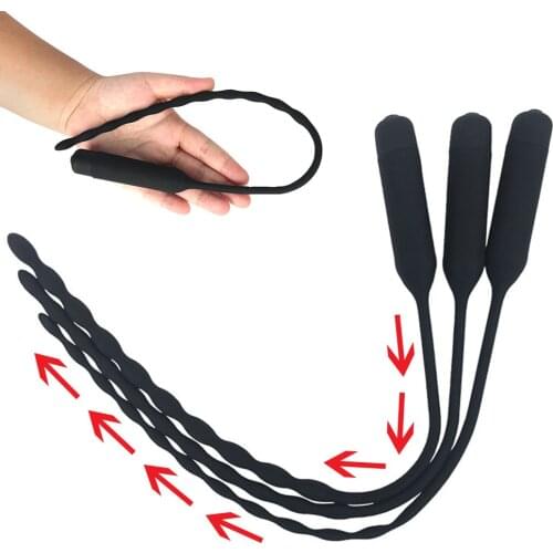Urethral Vibrator Catheter Single Frequency Penis Plug Silicone Sex Toy For Men Gay Vibrating Insertion Urethra Sound Dilator