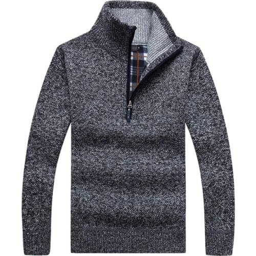 Spring Autumn Casual Sweater Men Half-Cardigan Mens Knitted Sweatercoat Cashmere Liner Windbreaker Pullover Masculino Size M-3XL