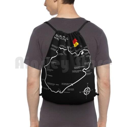 The Nurburgring-Nordschleife Backpack Drawstring Bags Gym Bag Waterproof Nurburgring Grand Prix Grand Prix Circuit