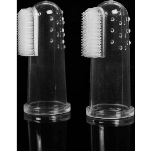 1pc Addition Bad Breath Tartar Teeth Care Dog Cat Cleaning Supplies Soft Pet Finger Toothbrush Teddy Dog Brush