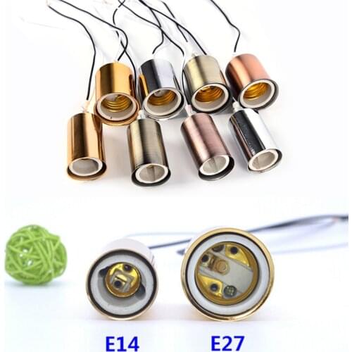 1PC E14/E27 Base Screw LED Light Lamp Bulb Holder Adapter Socket Converter Wall plug-in Screw Base Chrome Ceramic Screw Base