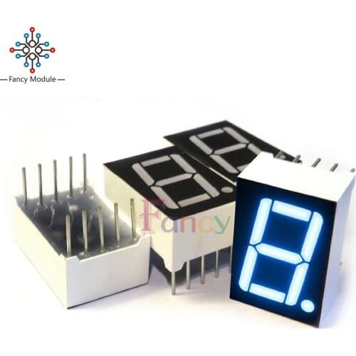 10pcs Common Anode 10-Pin 1 Bit 7 Segment 0.56" Blue LED Display Digital Tube