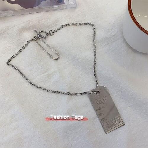 New Trendy Mens and Womens Pendant Hip-hop Wild Necklace Street Fashion Brand Simple Necklace