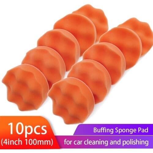 10pcs/set 4inch 100mm Wave Buffing Sponge Pad auto polishing kit Car Wax Wash Polish Pad All Purpose for Car Bathroom Kitchen