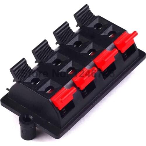 5PCS Double Row 8 Positions (side/curved foot) Connector Terminal Push in Jack Spring Load Audio Speaker Terminals