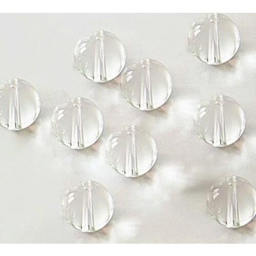 5pcs/lot glass beads Smooth Clear Quartz Loose strand Beads 14MM For DIY Jewelry Making bracelet necklace