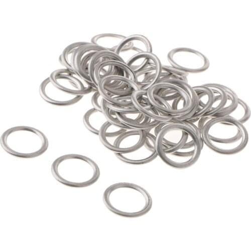 50pcs Vehicle Oil Drain Plug Crush Washer Gaskets Fits for Audi S4 A4 Q5 VW