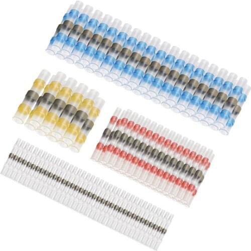 500pcs/250PCS Heat Shink Solder Sleeves Terminals For Wire Butt Connectors Electrice Cable Splice Tinned Crimp 26-10AWG