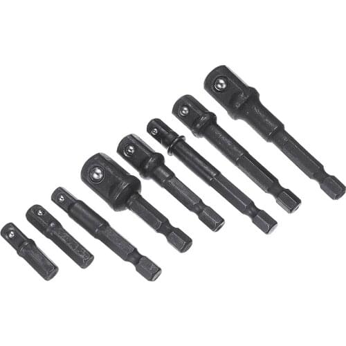 8pcs Hex Shank Vanadium Steel Impact Driver 1/4" 3/8" 1/2" Power Drill Sockets Adapter Set Electric Home Tool Parts