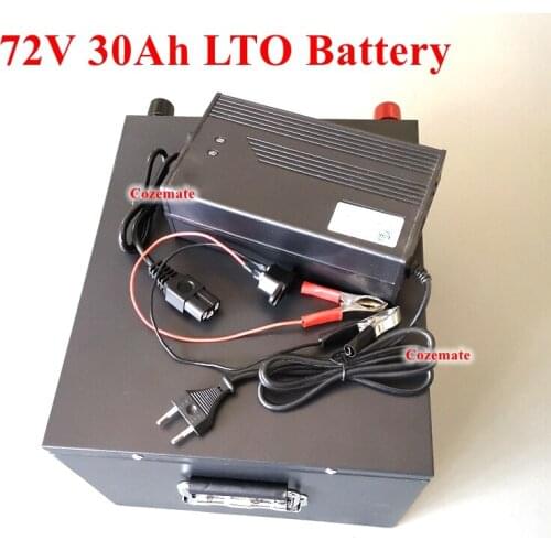 Lithium Titanate Battery 72V 30AH LTO Battery for 6000W Bike Scooter Bicycle Forklift Inverter Golf Cart + 10A Charger