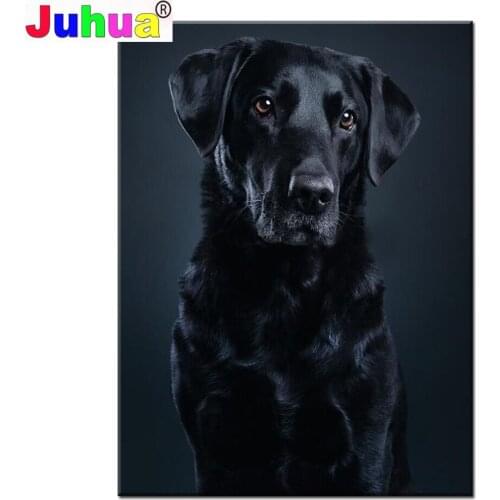 Diamond mosaic Black labrador animal Full Square Round stones DIY 5D Diamond Painting Cross Stitch Kits rhinestone Embroidery
