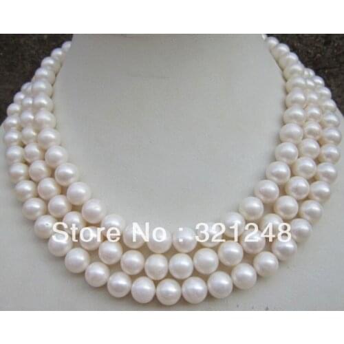 Free shopping new 2014 diy 9-10MM NATURAL PERFECT ROUND SOUTH SEA WHITE PEARL NECKLACE 50" GE4558