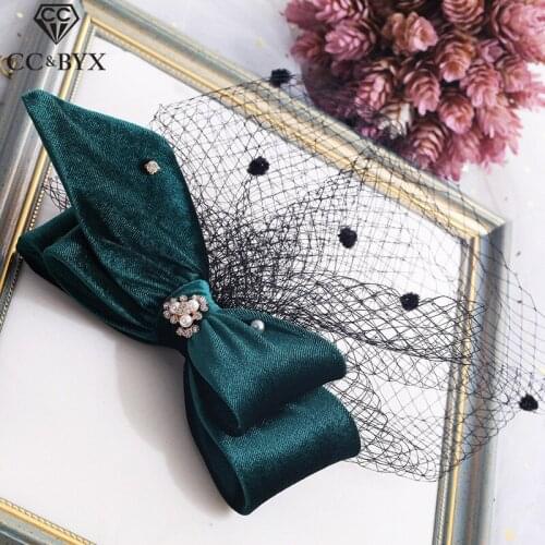 CC Engagement Jewelry Bridal Hair Veil Green Lace Vintage Wedding Accessories For Women Bride Hairwear Butterfly Handmade XY360