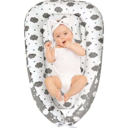 88*53cm Baby Nest Bed with Pillow Portable Crib Travel Bed Infant Toddler Cotton Cradle for Newborn Baby Bed Bassinet Bumper