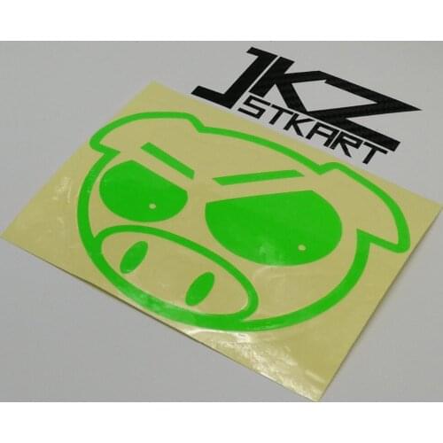 JKZ STKART Vinyl Die Cut Car Stickers Decals JDM Pig 12 x 10 cm For Motor Bike Laptop Helmet Decorated Stickers