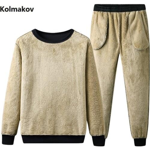 Jacket+trousers) 2020 Winter new arrival Warm Hoodies men Student youth hoodie Mens Clothes thick Sweatshirts Tracksuit Male