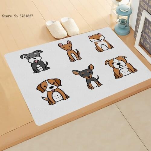 Pet Dog Small Doormat Dachshund Husky Doormat Lovely Kawaii Cartoon Floor Rug For Living Room Carpet For Bedroom Mat Decor