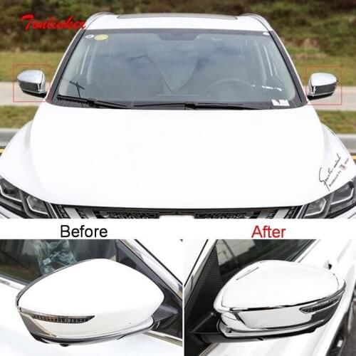 Tonlinker Exterior Car Rearview mirror Cover stickers for Geely SX11 Coolray 2018-20 Car Styling 2 PCS ABS Chrome Cover stickers