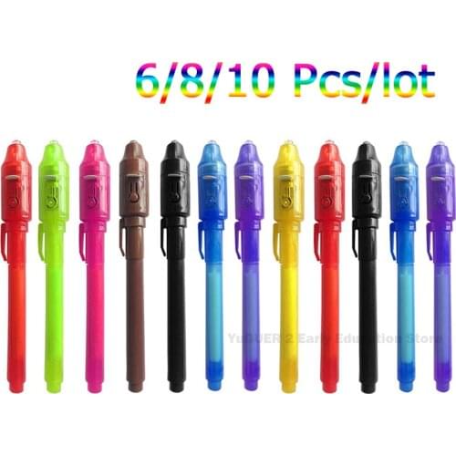 10 Pcs Invisible Ink Pen Secret Pen with UV LED Light for Birthdays,parties, Events and Festivals, Children’s Magic Message Gift
