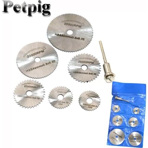Petpig 6pcs Power Tool Accessories Saw Blade Rotary Tool For Metal Cutter Tool Set Wood Cutting Discs Drill Mandrel Cut off