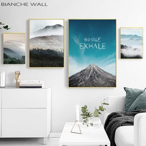 Landscape Canvas Poster Nordic Wall Art Print Scandinavian Minimalist Painting Forest Mountain Decoration Painting Home Decor