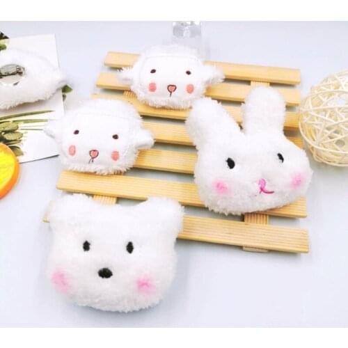 10pcs/lot kawaii plush fabric patches,furry blush rabbit/bear/sheep padded appliques,kids headwear,garments accessories