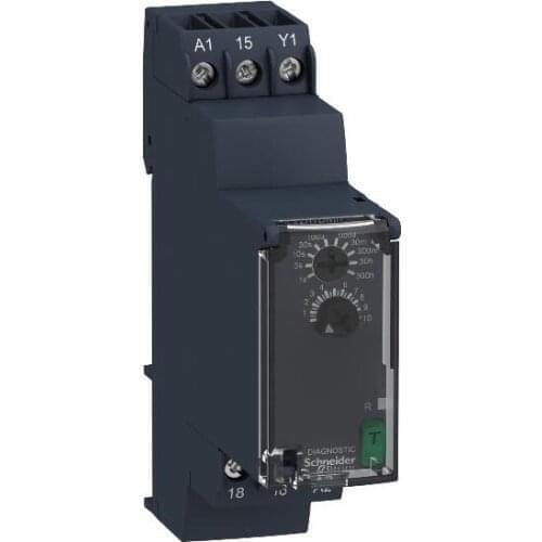 RE7PE11BU is replaced by: RE22R1HMR Modular timing relay, 8 A, 0.05 s…300 h, 1 CO, interval, 24...240 V AC/DC