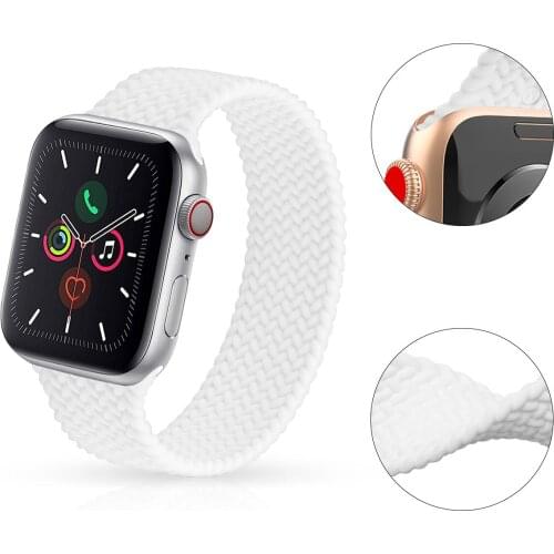 For Apple Watch Band 44mm Silicone Metal Adapter Pure Color Classic Loop Strap for Apple Watch 40mm 42mm 38mm Watch SE Wristband