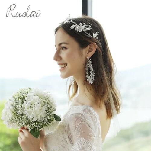 Luxury Wedding Headband Silver Color Bridal Head Wear Flower Rhinestone Crystal Headpiece Women Accessories Hair Jewelry HD46