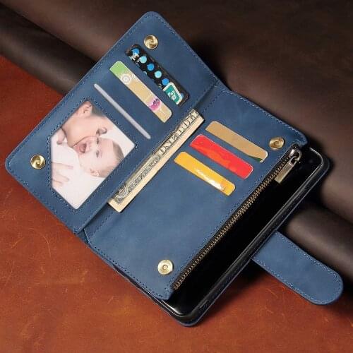 Luxury Leather Wallet Huawei P30Lite Zipper For Huawei NOVA 4E Case Magnetic Flip Wallet Card Stand Cover Mobile Painted leather