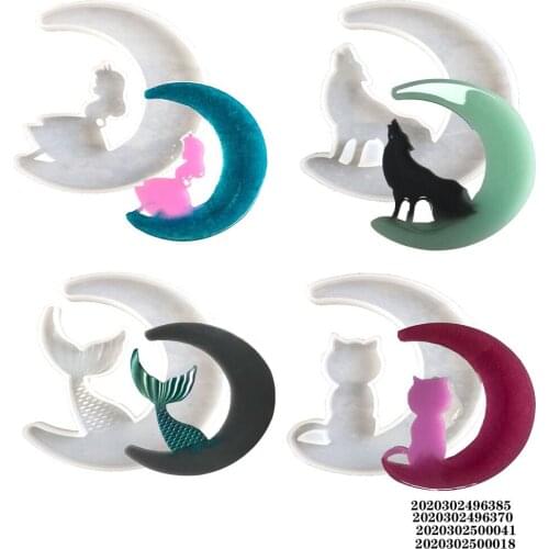 Moon Girl Fishtail Mirror Glue Silicone Mold