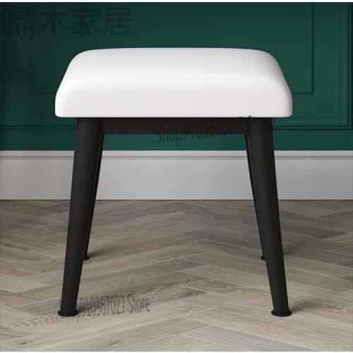 Household Bench Modern Makeup Dressing Stool Fashion Creative Solid Wood Dining Stool Fabric Adult Small Chair