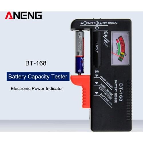 BT-168 Universal Digital Battery Capacity Tester Volt Checker For AA AAA 9V Button Multiple Size Battery Tester Voltage Meter