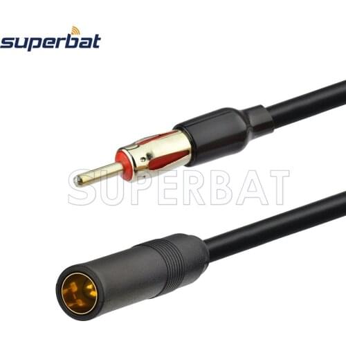 Superbat 12" Aerial Antenna Extension Lead Car CD Radio Cable Player - DIN 41585 Connector Adapter Wire