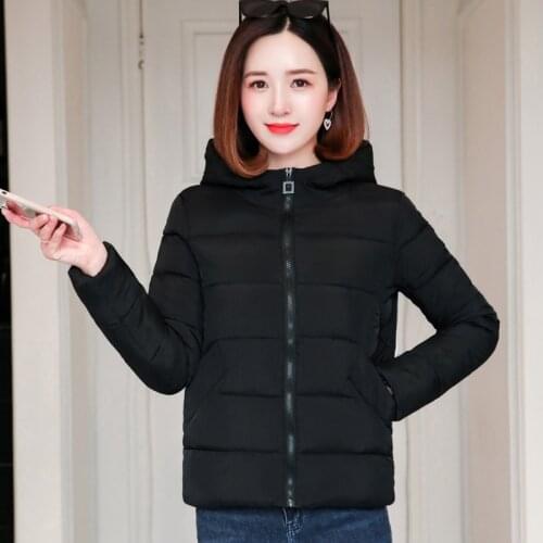 Women Winter Autumn Casual Jacket Black Red Nice Stand Collar Padded Outwear Female Coat Short Parka Casaco Feminino