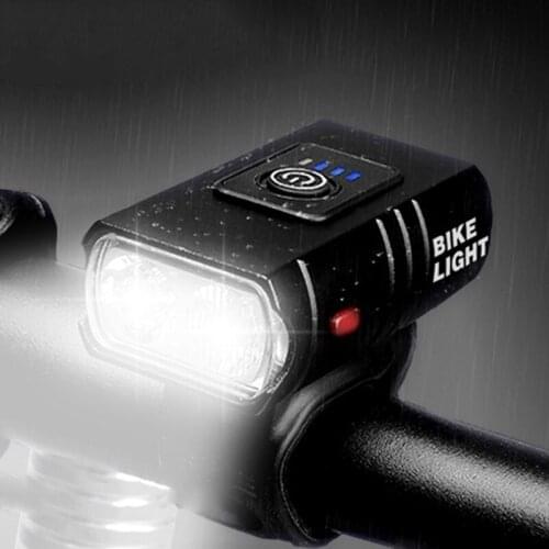 1Pc Bike Light Rainproof USB Rechargeable LED 1000LM Front Lamp Headlight Aluminium Alloy Ultralight Flashlight Bicycle Light