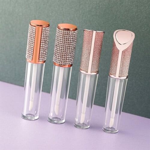 10-50pcs Cosmetic Containers Packaging Rainbow Color Cap Empty Clear Tube 6ml Lip Gloss Tube With Wand Empty Lipstick Tube Tools