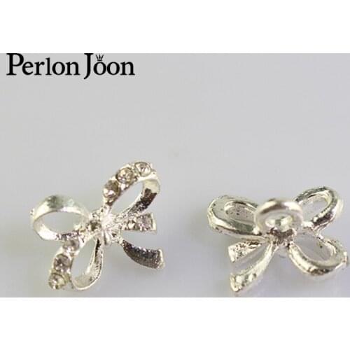 10pcs 13*11mm Mini X-shape Bow-knot Rhinestone metal Buttons For Clothing To Wedding Dress Accessories For Sewing NK024
