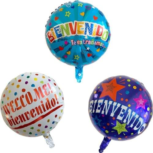 10pcs 18inch Welcome Bienbenido Letter Foil Balloons Welcome Back to Home Event Party Supliers Inflatable Air Balls Decoration