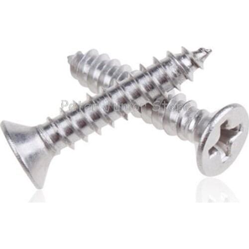 100Pcs Nickel-plated Flat Head Self-tapping Screw M1.0 M1.2 Electronic Small Screws GMN